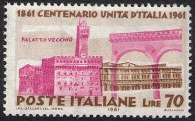 Francobollo Usato Rep. Italiana 1961 CENTENARIO DELL'UNITÀ D'ITALIA 70 Lire