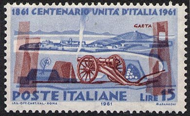 Francobollo Usato Rep. Italiana 1961 CENTENARIO DELL'UNITÀ D'ITALIA 15 Lire