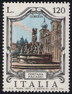 Francobollo Usato Rep. Italiana 1977 FONTANE D'ITALIA: 5^ EMISSIONE - Gorizia