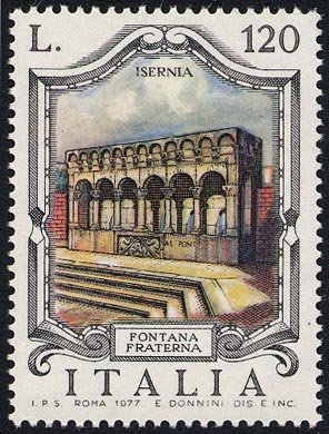 Francobollo Usato Rep. Italiana 1977 FONTANE D'ITALIA: 5^ EMISSIONE - ISERNIA