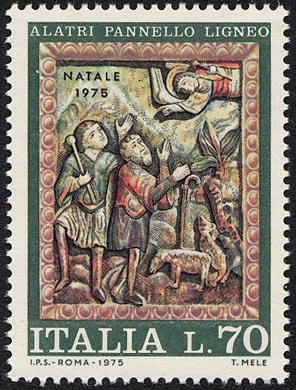 Francobollo Usato Rep. Italiana 1975 IL SANTO NATALE '75 70 Lire