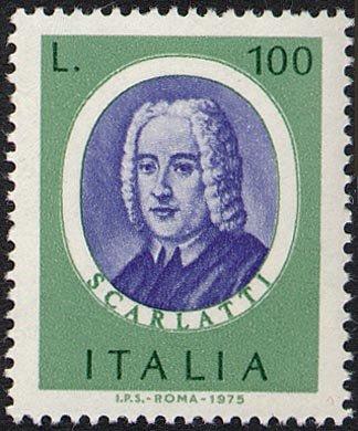 Francobollo Usato Rep. Italiana 1975 UOMINI ILLUSTRI: ALESSANDRO SCARLATTI