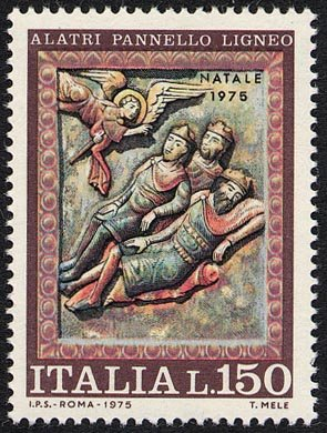Francobollo Usato Rep. Italiana 1975 IL SANTO NATALE '75 150 Lire