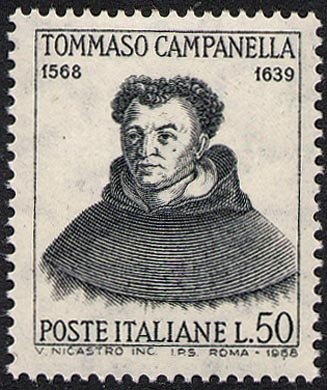 Francobollo Usato Rep. Italiana 1968 4^ CENTENARIO DELLA NASCITA DI TOMMASO CAMPANELLA