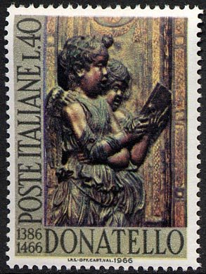 Francobollo Usato Rep. Italiana 1966 5^ CENTENARIO DELLA MORTE DI DONATELLO