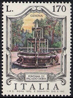 Francobollo Usato Rep. Italiana 1976 FONTANE D'ITALIA: 170 Lire Fontana Genova