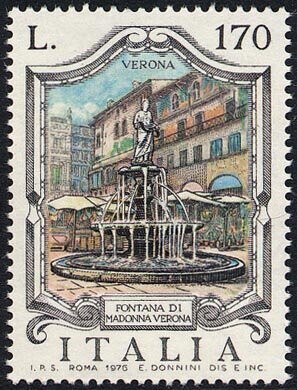 Francobollo Usato Rep. Italiana 1976 FONTANE D'ITALIA: 170 Lire Fontana Verona