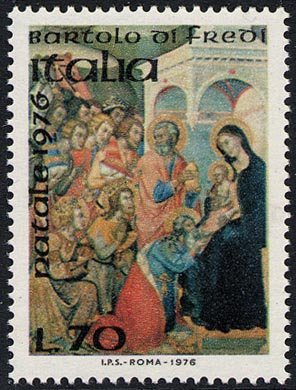 Francobollo Usato Rep. Italiana 1976 IL SANTO NATALE 70 Lire