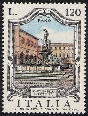 Francobollo Usato Rep. Italiana 1978 FONTANE D'ITALIA: FANO