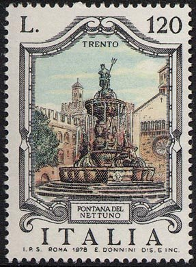Francobollo Usato Rep. Italiana 1978 FONTANE D'ITALIA: TRENTO