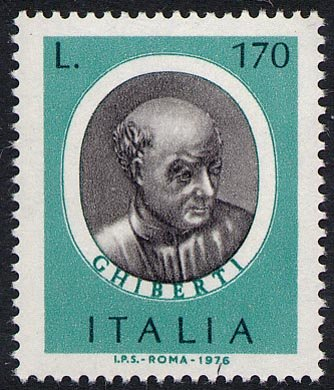 Francobollo Usato Rep. Italiana 1976 UOMINI ILLUSTRI: 170 Lire Lorenzo Ghiberti