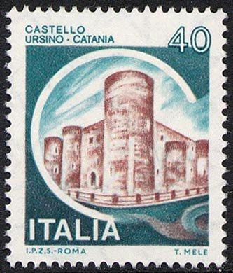 Francobollo Usato Rep. Italiana 1980 40 Lire Castello Ursino Catania