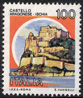 Francobollo Usato Rep. Italiana 1980 100 Lire Castello Aragonese ad Ischia