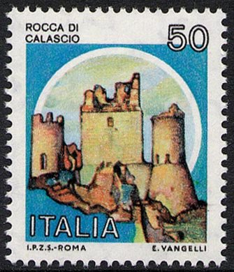 Francobollo Usato Rep. Italiana 1980 50 Lire Rocca di Calascio