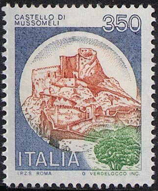 Francobollo Usato Rep. Italiana 1980 350 Lire Castello di Mussomeli