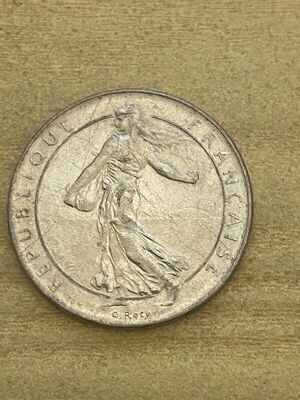 Moneta - Francia 1 franco, 1976 - VARIETA' CONIO RIBATTUTO - rara