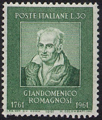 Francobollo Usato Rep. Italiana 1961 BICENTENARIO DELLA NASCITA DI GIANDOMENICO ROMAGNOSI