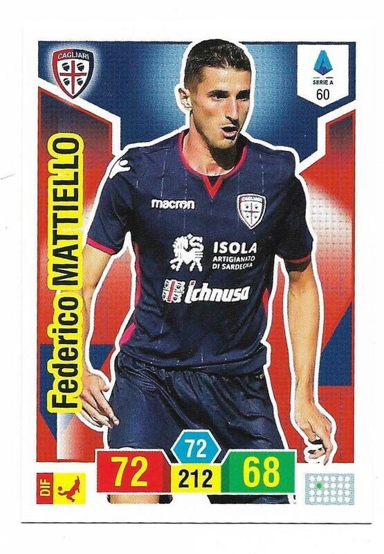 Trading card Adrenalyne 2019-20 - N°60 Federico Mattiello  Caglliari