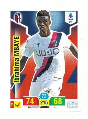Trading card Adrenalyne 2019-20 - N°25 Ibrahima Mbaye Bologna