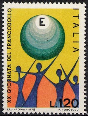 Francobollo Usato Rep. Italiana 1978 20^ GIORNATA DEL FRANCOBOLLO 120 Lire