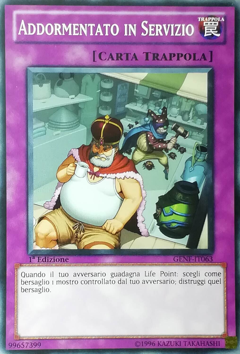 Carta YUGIOH-Addormentato in Servizio-GENF-ITA-EX-Common