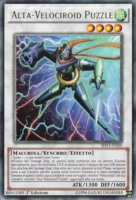 Carta YUGIOH-Alta-Velociroid Puzzle-SHVI-IT050-ITA-EX-Rare 1.Ed