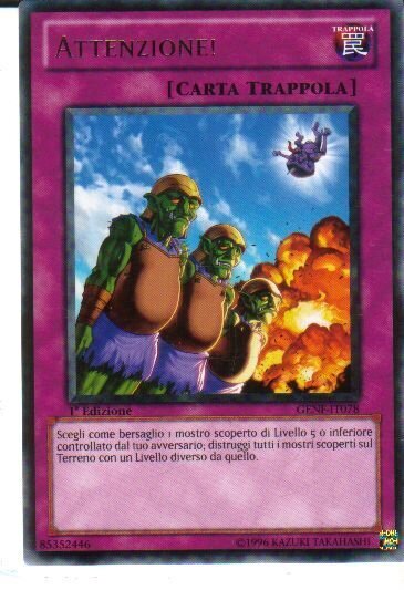 Carta YUGIOH-Attention!-GENF-IT078-ITA-Poor-Rare 1.Ed