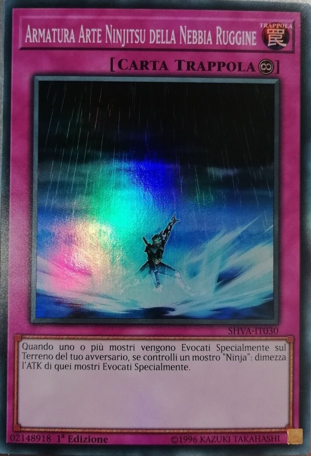 Carta YUGIOH-Armatura Arte Ninjitsu della Nebbia Ruggine-SHVA-IT030-ITA-NM-Super Rare 1.Ed