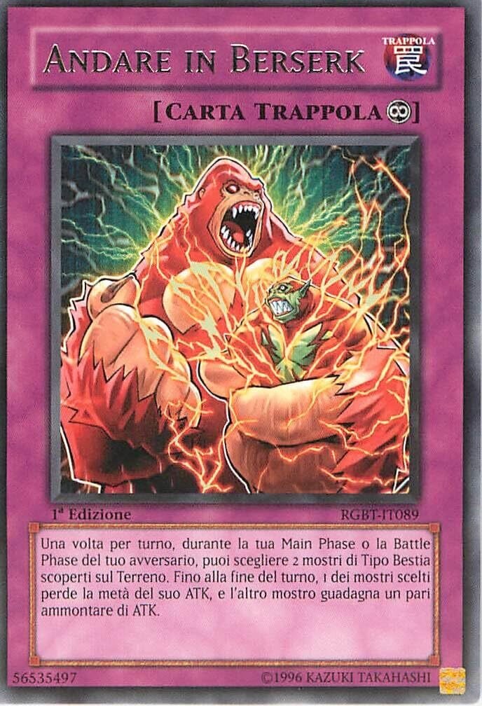 Carta YUGIOH-Andare in Berserk-RGBT-IT089-ITA-LP-Rare 1.Ed