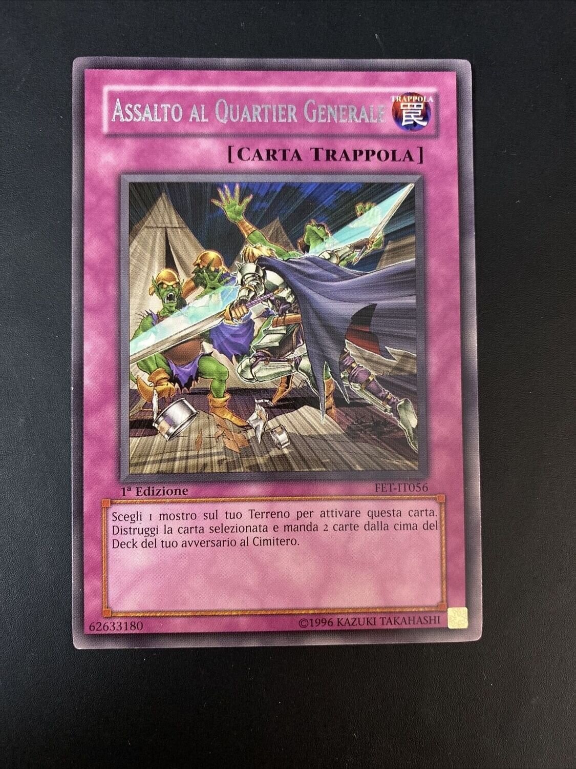 Carta YUGIOH-Assalto al Quartier Generale-FET-IT056-ITA-EX-Rare 1.Ed
