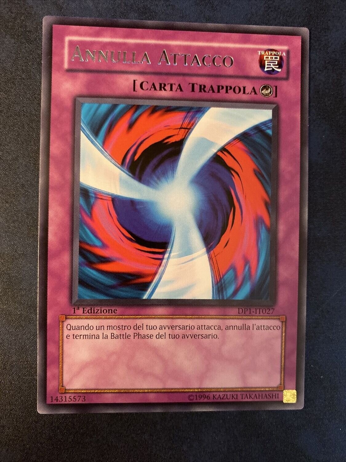 Carta YUGIOH-Annulla Attacco-DP1-IT027-ITA-LP-Rare 1.Ed