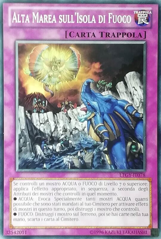 Carta YUGIOH-Alta Marea sull'Isola di Fuoco-LTGY-ITA-EX-Common 1.Ed