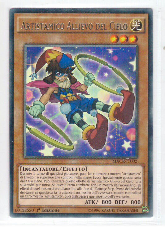 Carta YUGIOH-Artistamico Allievo del Cielo-MACR-IT002-ITA-EX-Rare 1.Ed