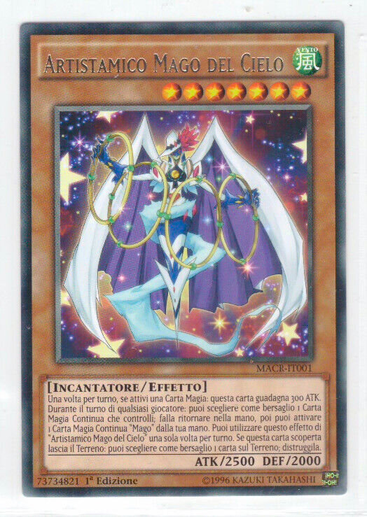 Carta YUGIOH-Artistamico Mago del Cielo-MACR-IT001-ITA-EX-Rare 1.Ed