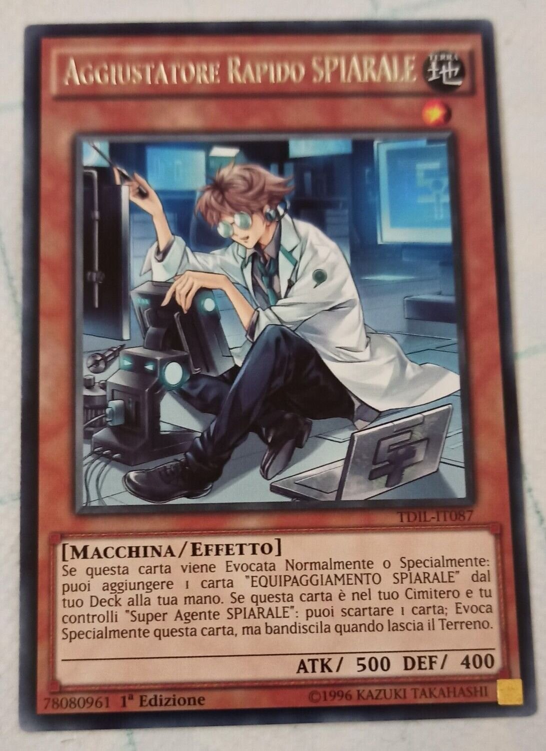 Carta YUGIOH-Aggiustatore Rapido Spirale-TDIL-IT087-ITA-Poor-Rare 1.Ed