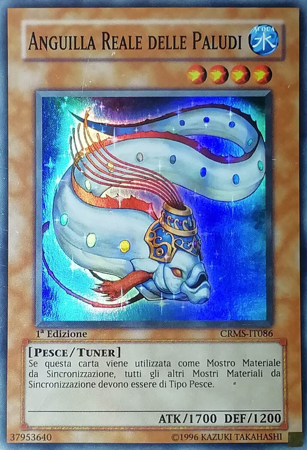 Carta YUGIOH-Anguilla Reale delle Paludi-CRMS-IT086-ITA-EX-Super Rare 1.Ed