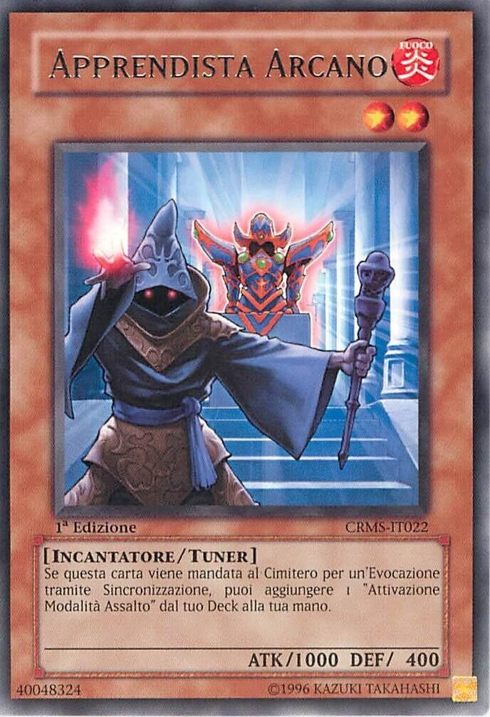 Carta YUGIOH-Apprendista Arcano-CRMS-IT022-ITA-Poor-Rare 1.Ed