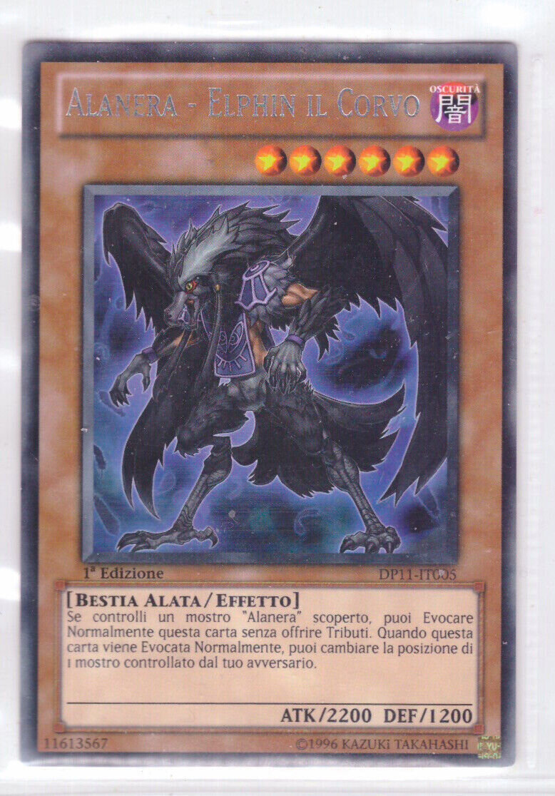 Carta YUGIOH-Alanera - Elphin il Corvo-DP11-IT005-ITA-Poor-Rare 1.Ed