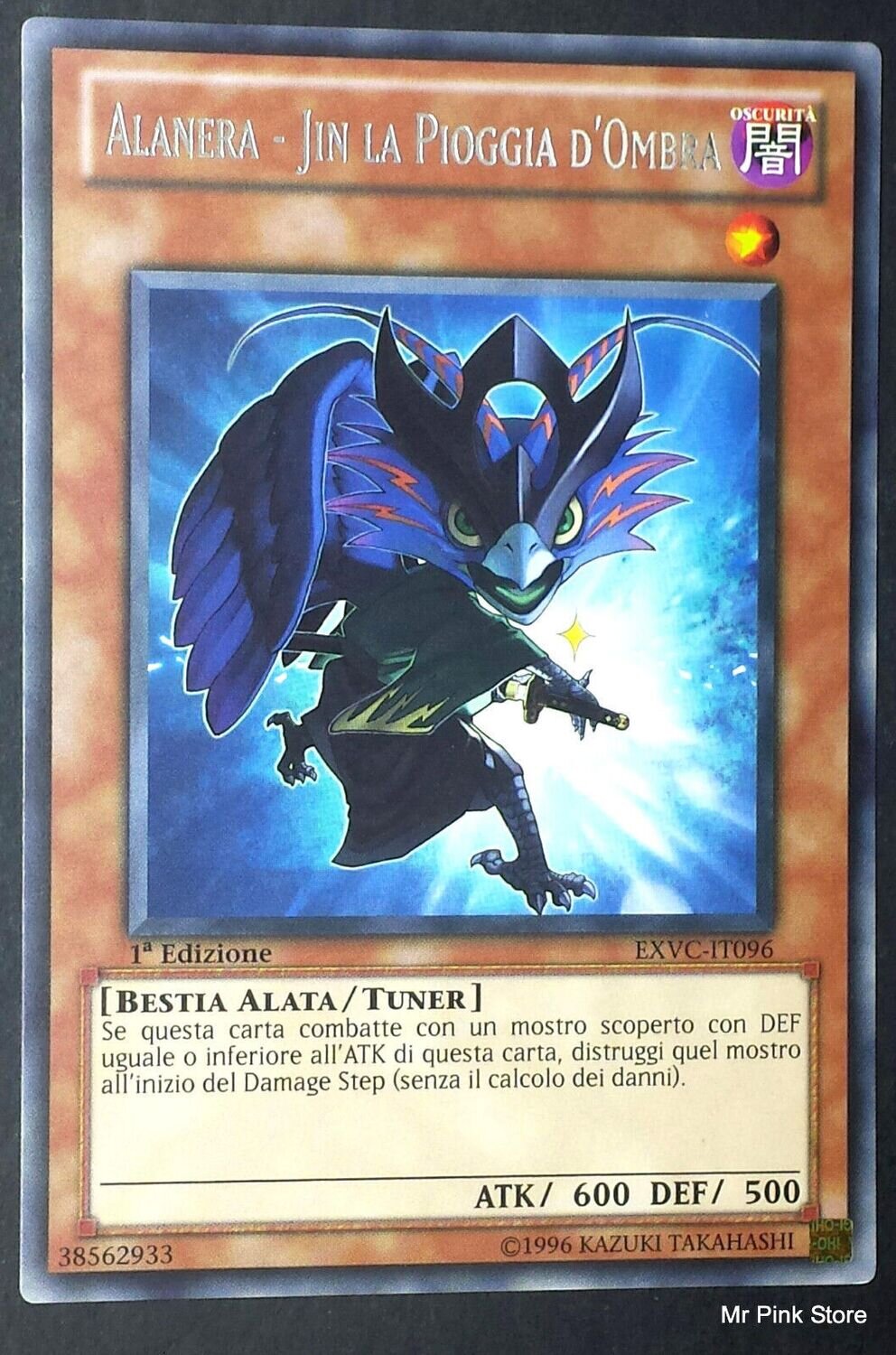 Carta YUGIOH-Alanera - Jin la Pioggia d'Ombra-EXVC-IT096-ITA-Good-Rare 1.Ed