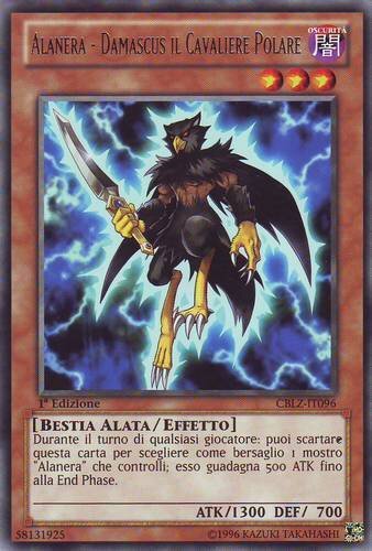 Carta YUGIOH-Alanera - Damascus il Cavaliere Polare-CBLZ-IT096-ITA-Good-Rare