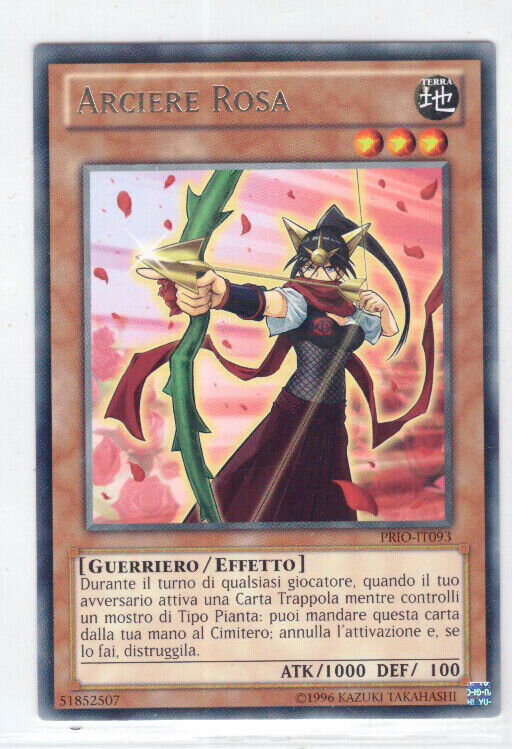 Carta YUGIOH-Arciere Rosa-PRIO-IT093-ITA-NM-Rare 1.Ed