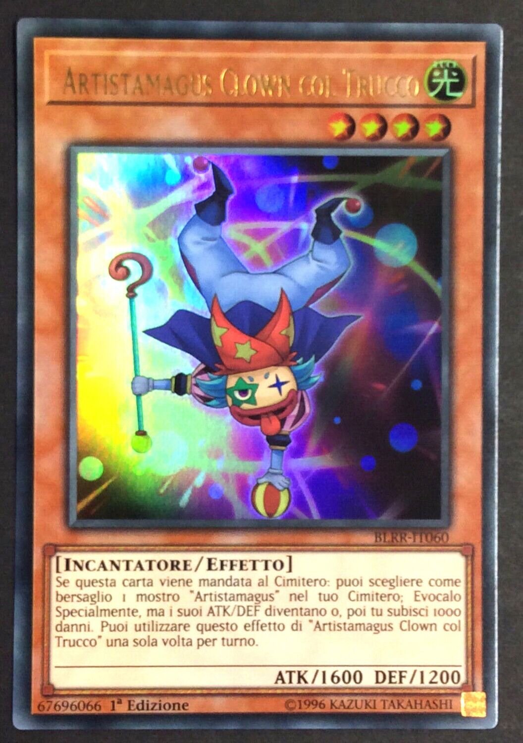 Carta YUGIOH-Artistamagus Clown col Trucco-BLRR-IT060-ITA-EX-Ultra Rare