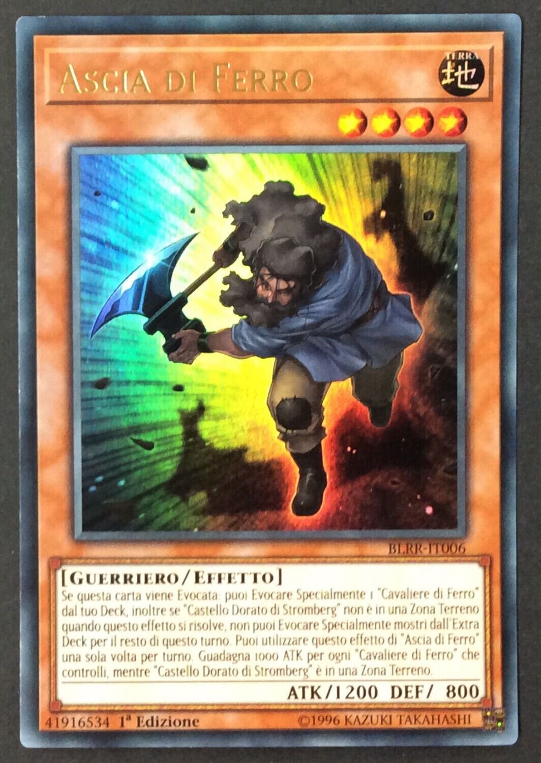 Carta YUGIOH-Ascia Di Ferro-BLRR-IT006-ITA-NM-Ultra Rare 1.Ed