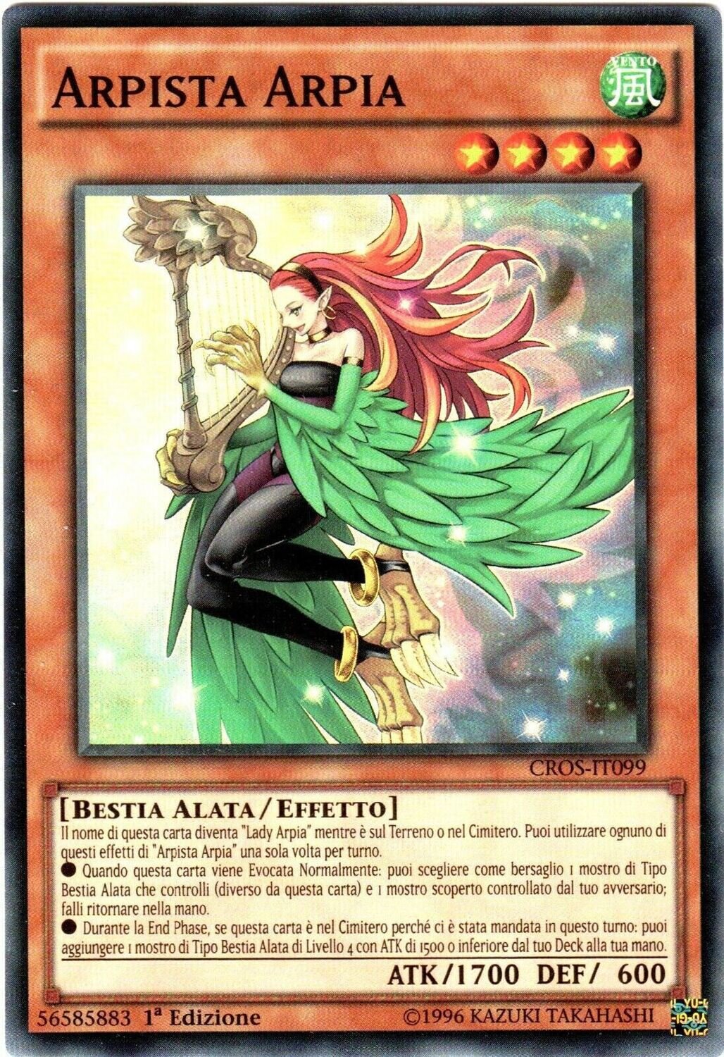 Carta YUGIOH-Arpista Arpia-CROS-IT099-ITA-NM-Super Rare