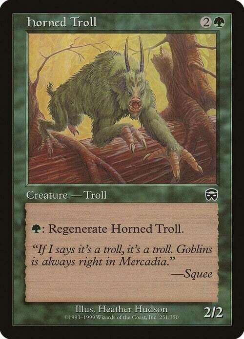 Carta MTG-Troll Cornuto-Maschere di Mercadia-ITA-Good-Common