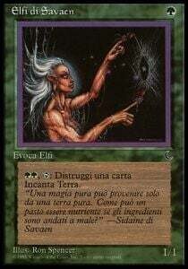 Carta MTG-Elfi di Savaen-L'Oscruritò-ITA-Played-Common