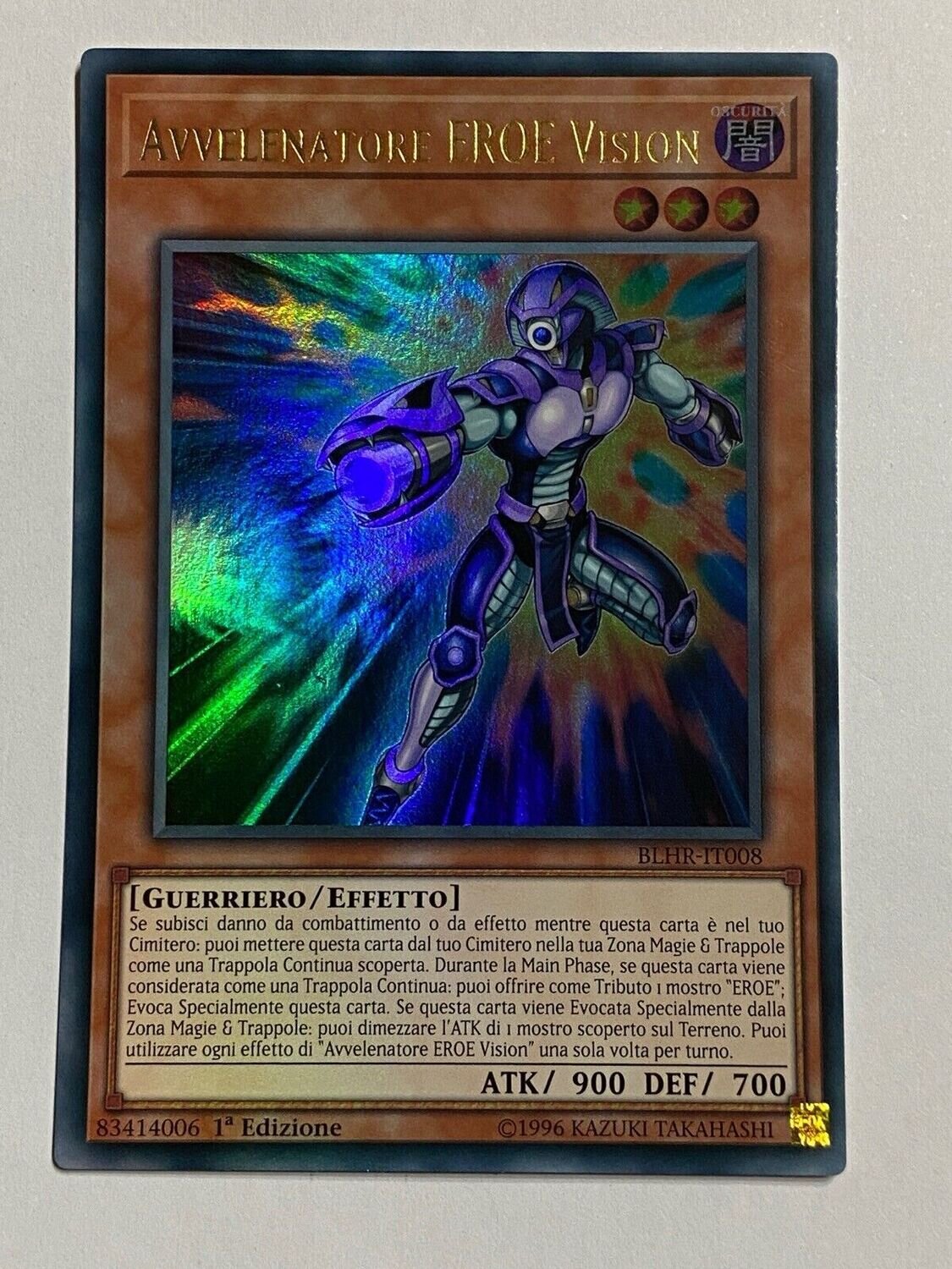 Carta YUGIOH-Avvelenatore EROE Vision-BLHR-IT008-ITA-EX-Ultra Rare 1.Ed
