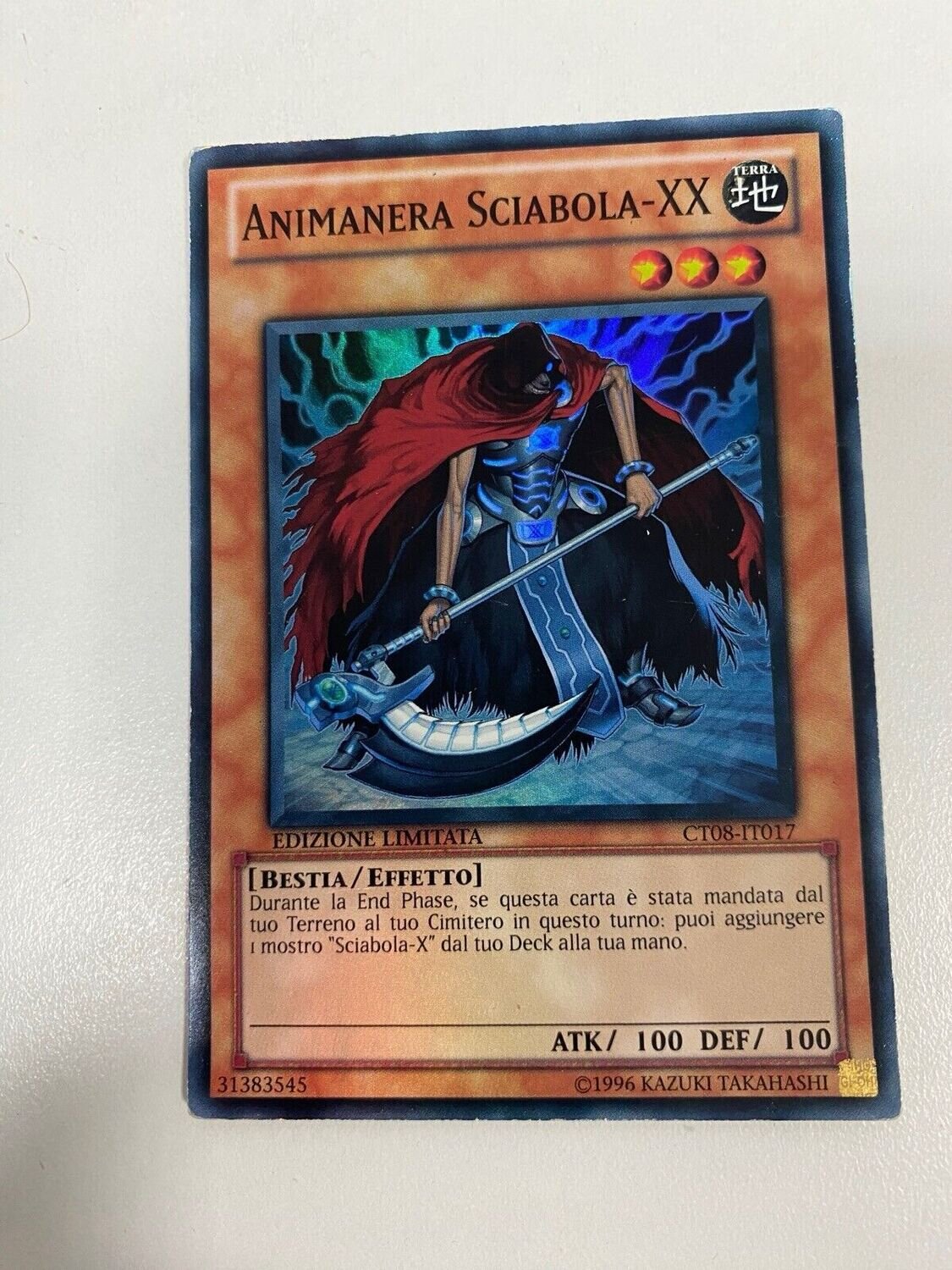 Carta YUGIOH-Animanera Sciabola-XX-CT08-IT017-ITA-Played-Super Rare Limited Ed.
