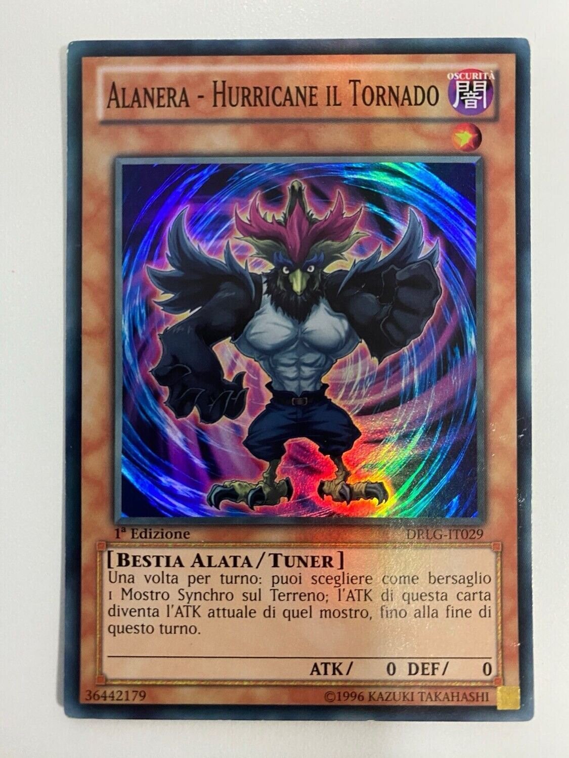 Carta YUGIOH-Alanera - Hurricane il Tornado-DRLG-IT029-ITA-EX-Super Rare 1.Ed