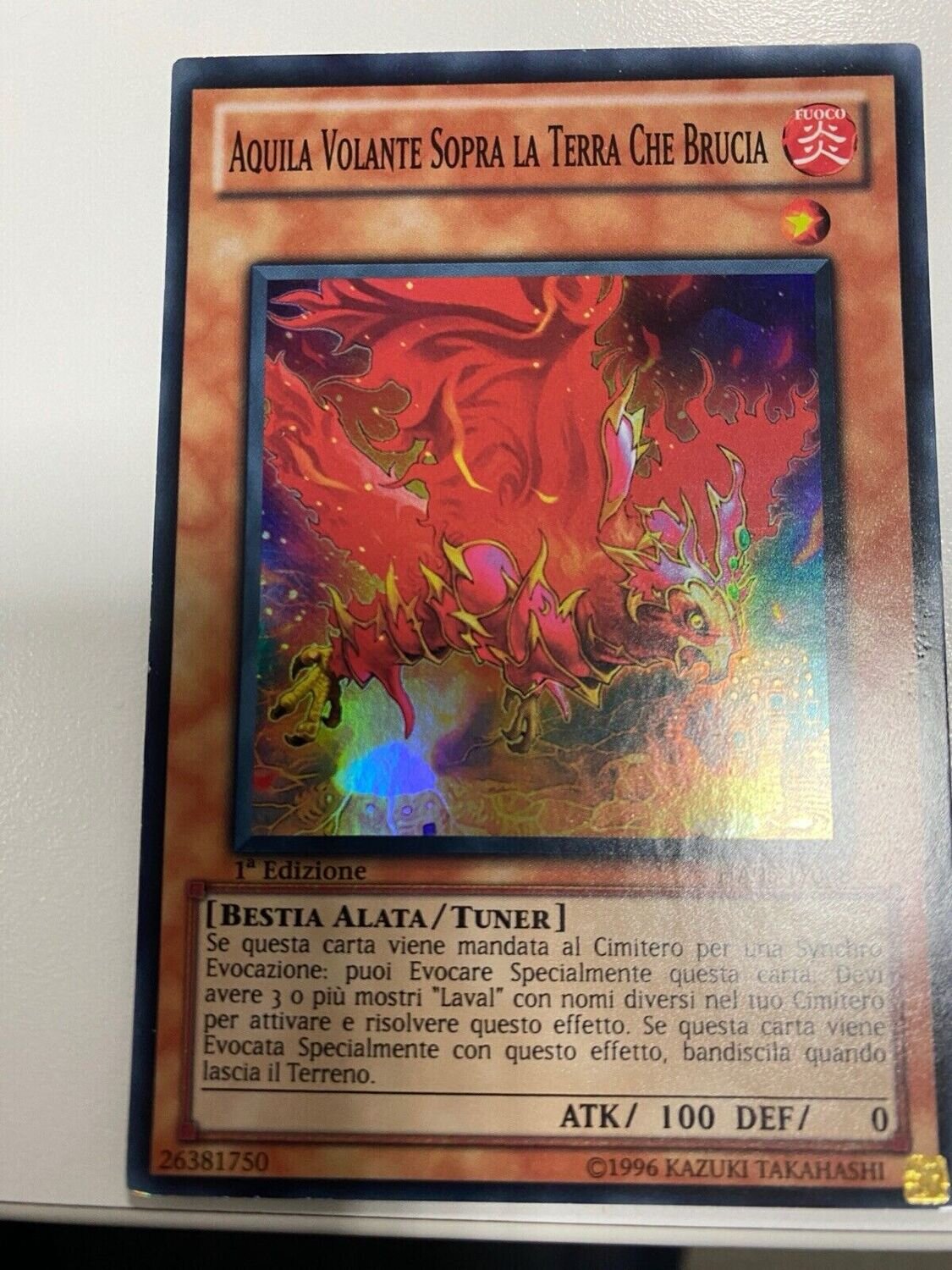 Carta YUGIOH-Aquila Volante Sopra la Terra Che Brucia-HA05-IT008-ITA-EX-Super Rare